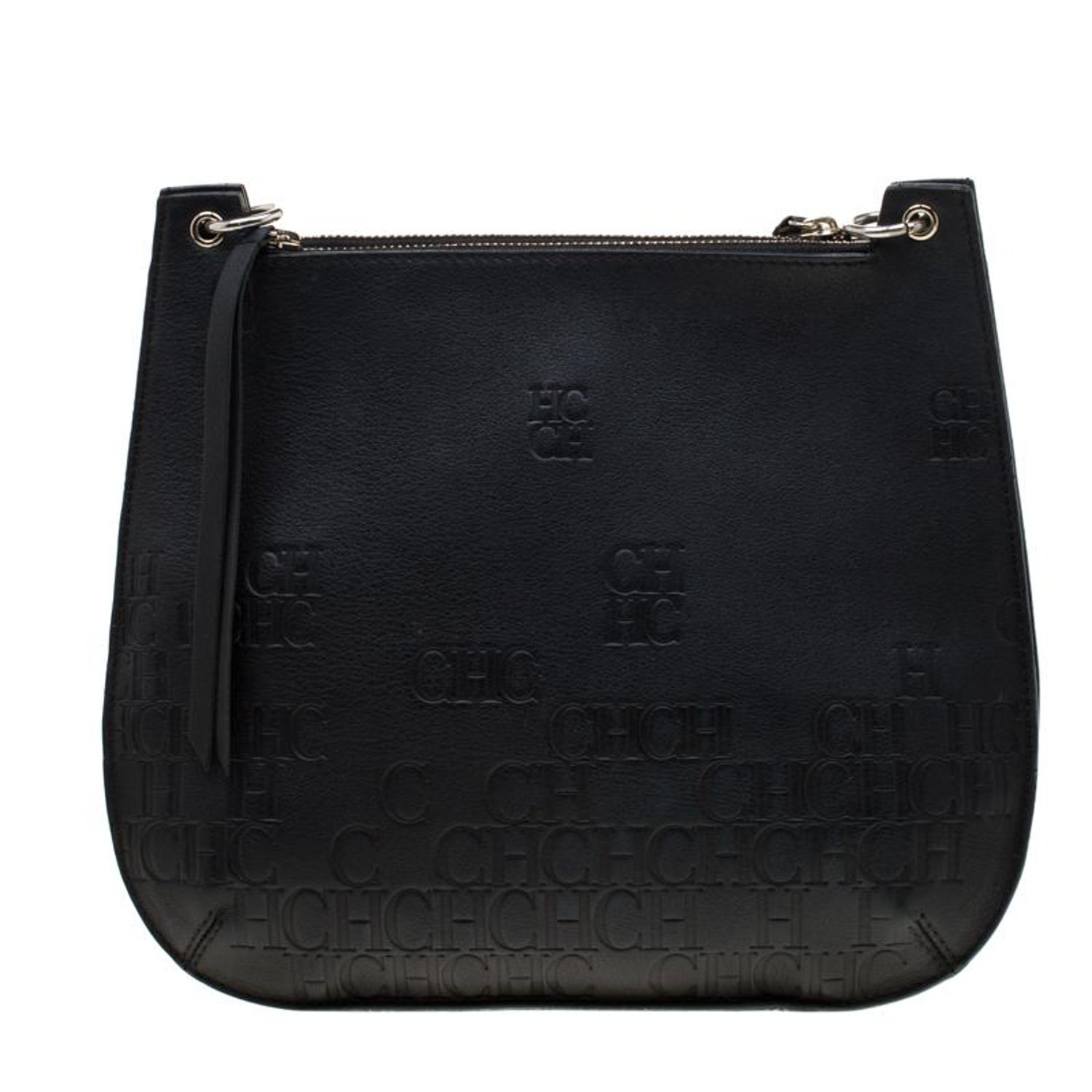 Carolina Herrera Black Leather Castanuela Messenger Bag For Sale At 1stdibs