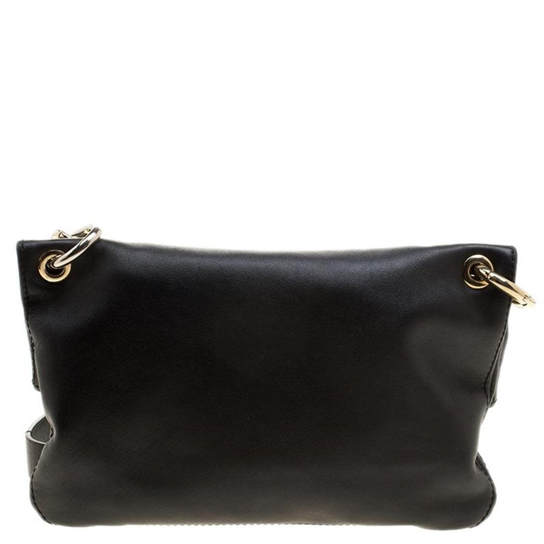 Carolina Herrera Black Leather Chain Shoulder Bag For Sale at 1stDibs