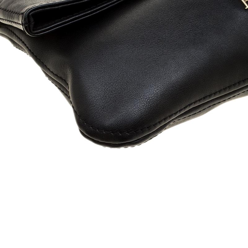 Carolina Herrera Black Leather Chain Shoulder Bag 4