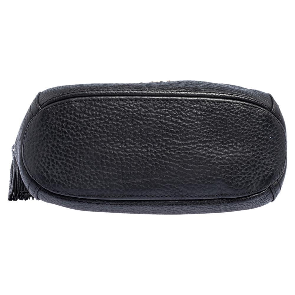 Carolina Herrera Schwarzes Leder Kette Quaste Umhängetasche 6