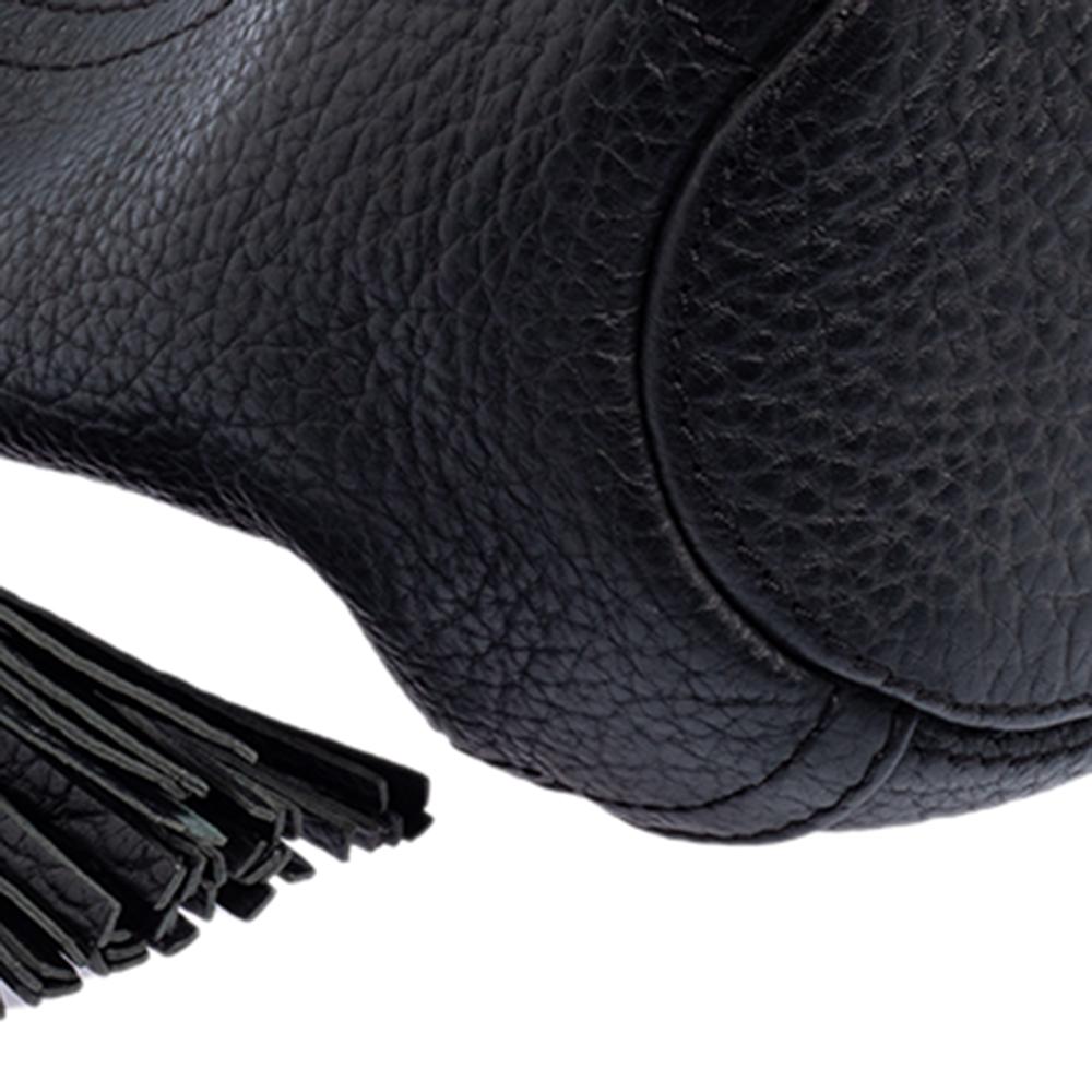 Carolina Herrera Black Leather Chain Tassel Shoulder Bag 5