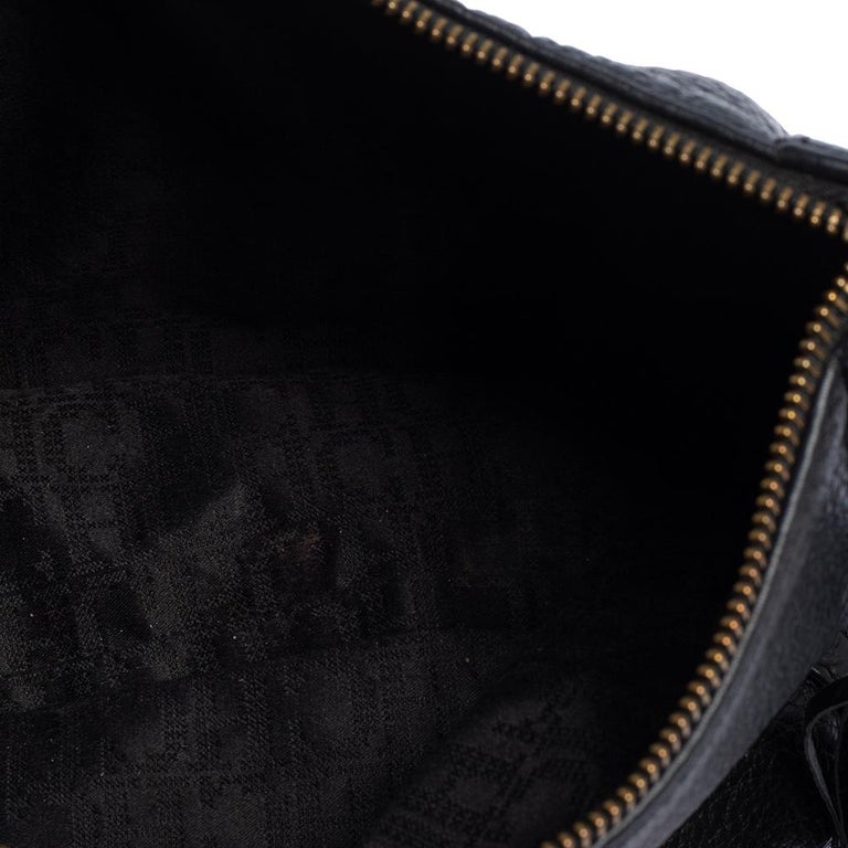 Carolina Herrera Black Chevron Leather Bimba Flap Bag at 1stDibs