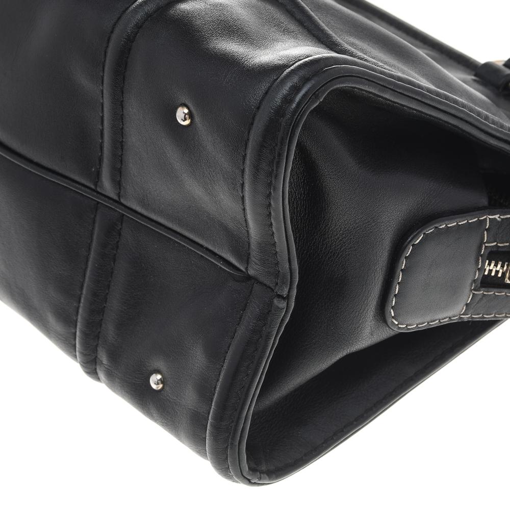 Carolina Herrera Black Leather CHCH Logo Tote 1