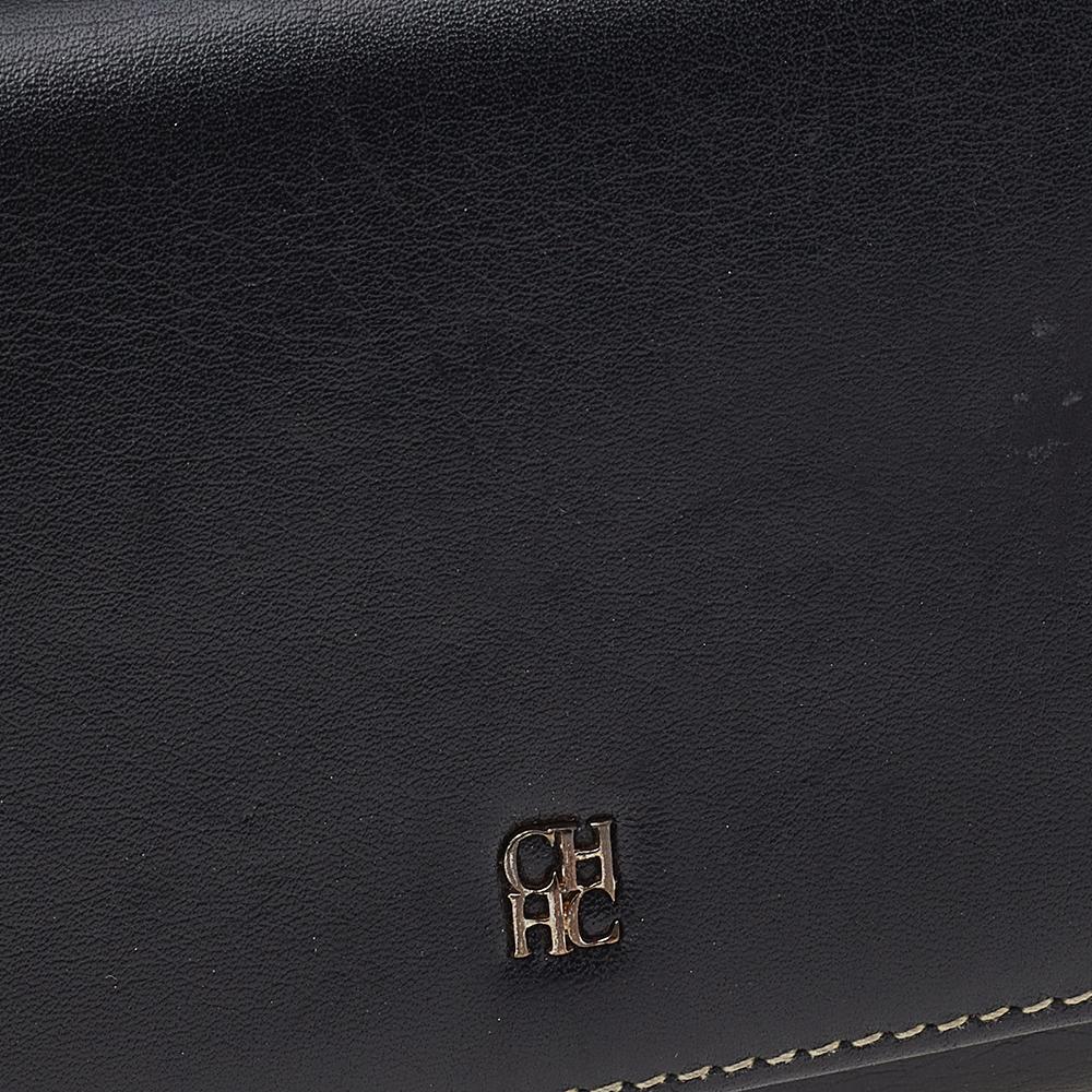 Carolina Herrera Black Leather Continental Wallet 2
