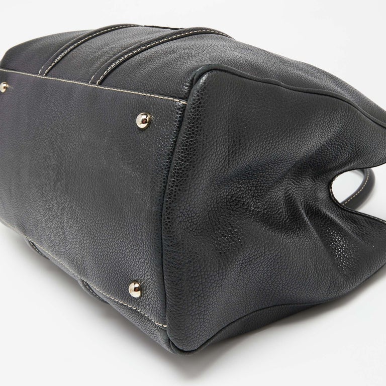 Carolina Herrera Black Leather Large Matteo Tote For Sale at 1stDibs