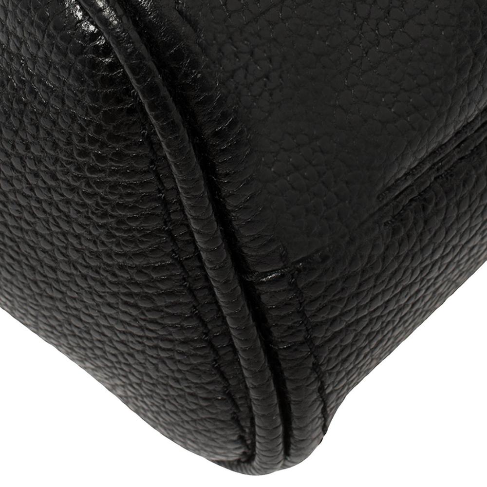 Carolina Herrera Black Leather Minueto Top Handle Bag 7