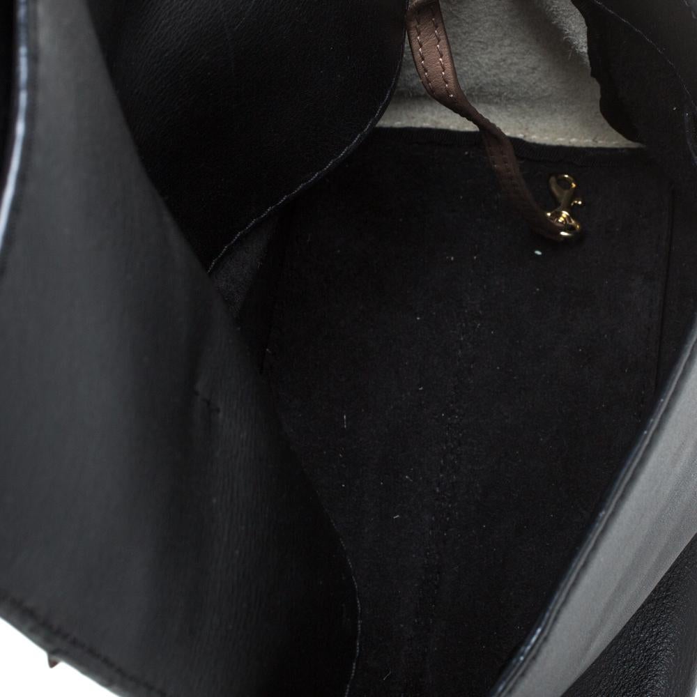 Carolina Herrera Black Leather Minuetto Flap Top Handle Bag 5