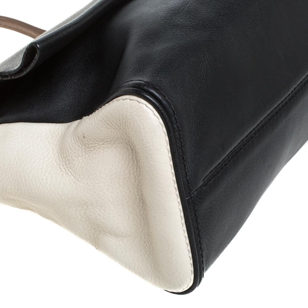Carolina Herrera Black Leather Minuetto Flap Top Handle Bag 3