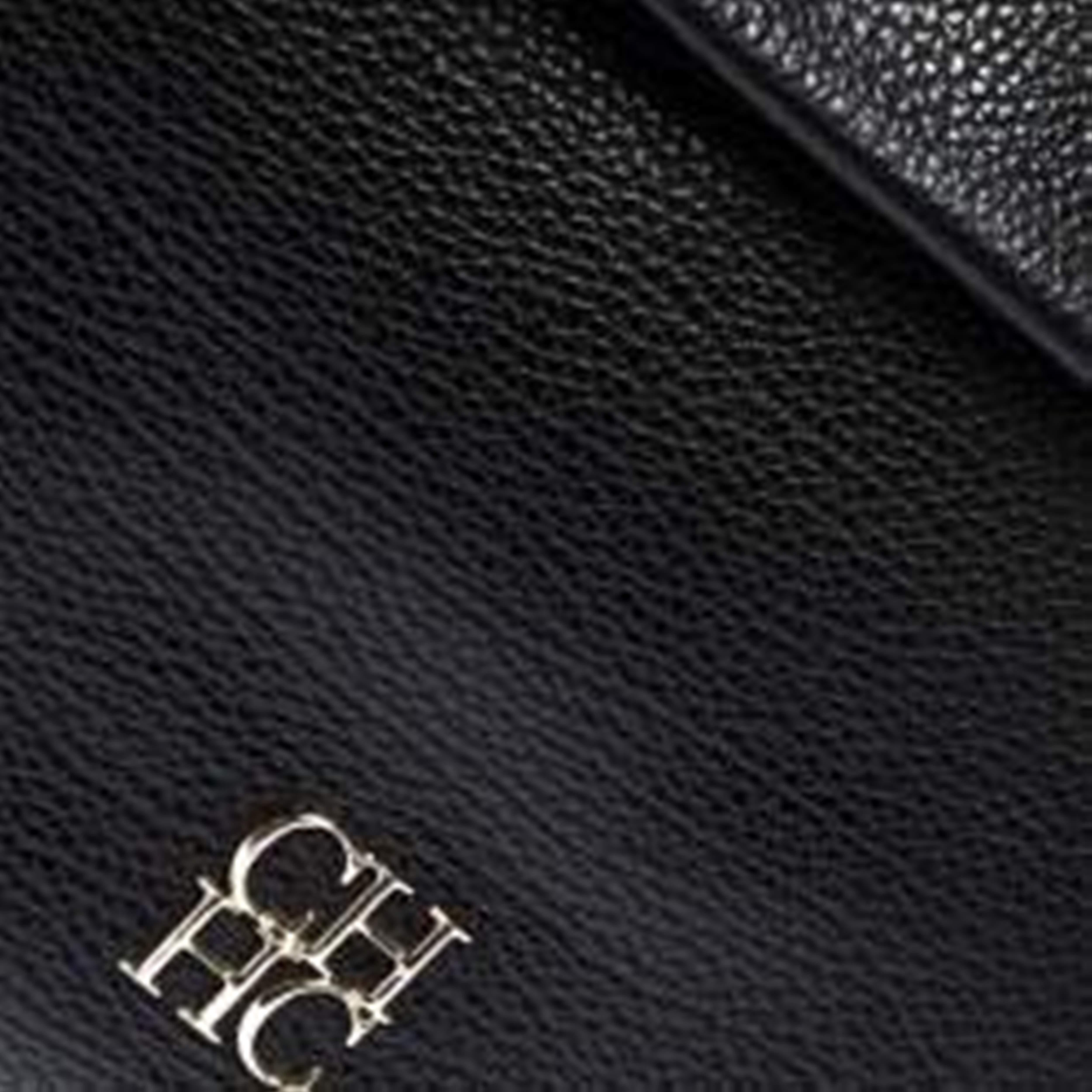 Carolina Herrera Black Leather Tempo Collection Adagio Tote 5