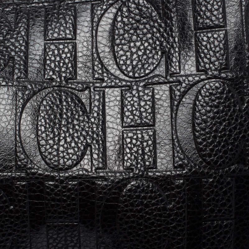 Carolina Herrera Black Leather Tempo Collection Adagio Tote For Sale 1