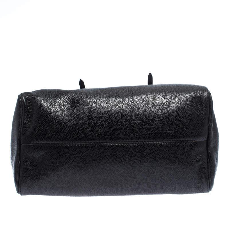 Carolina Herrera Black Leather Tempo Collection Adagio Tote For Sale 5