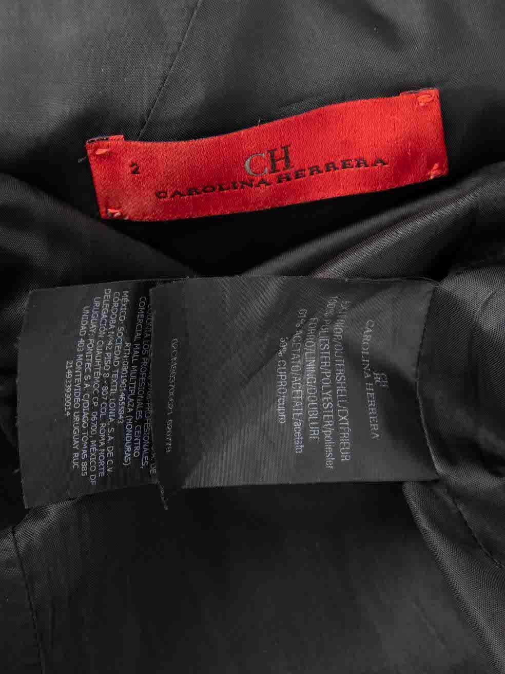 Carolina Herrera, robe noire en jacquard à pois, taille XS en vente 2