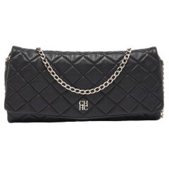 Carolina Herrera - Pochette con catena in pelle trapuntata nera CHHC
