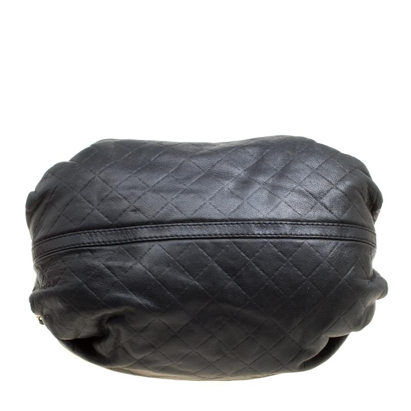 Carolina Herrera Black Quilted Leather Top Handle Bag 2
