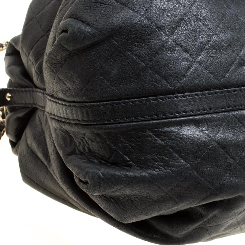 Carolina Herrera Black Quilted Leather Top Handle Bag 3