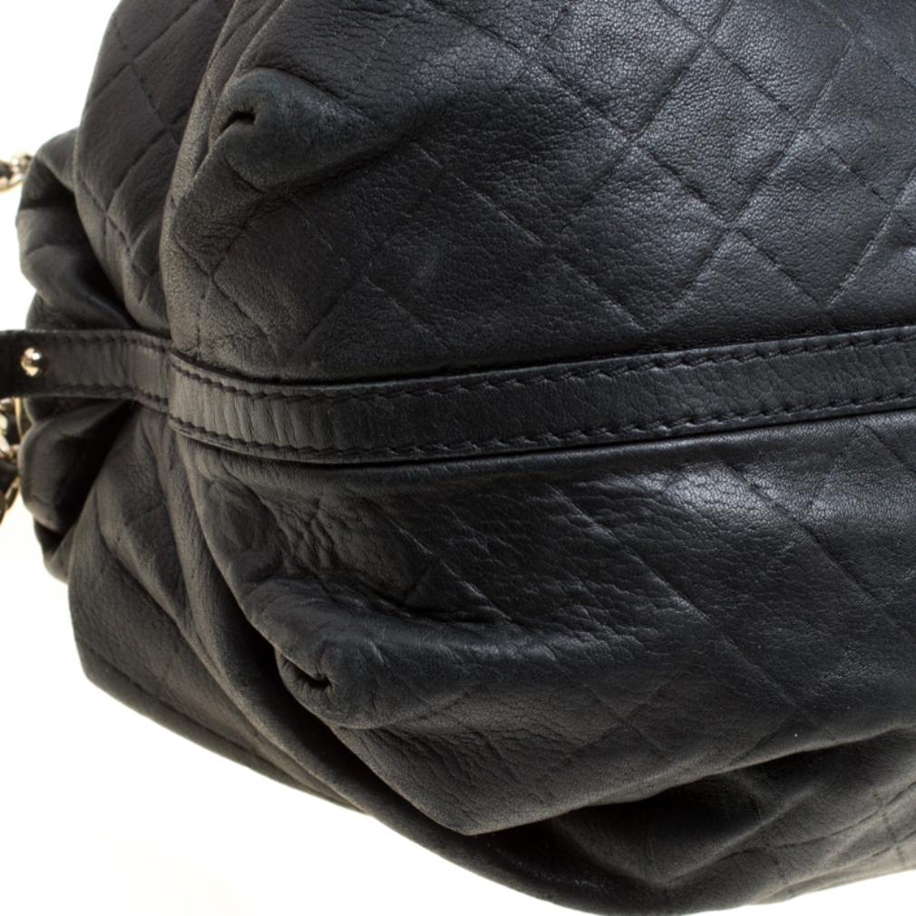 Carolina Herrera Black Quilted Leather Top Handle Bag 5