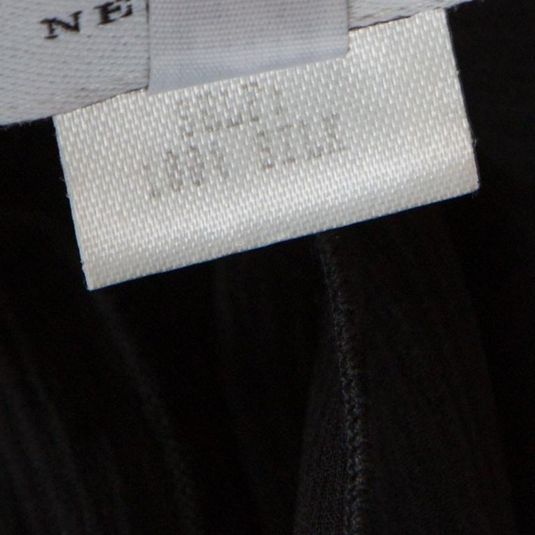 Carolina Herrera Black Ruffled Silk Chiffon Neck Tie Detail Sheer ...