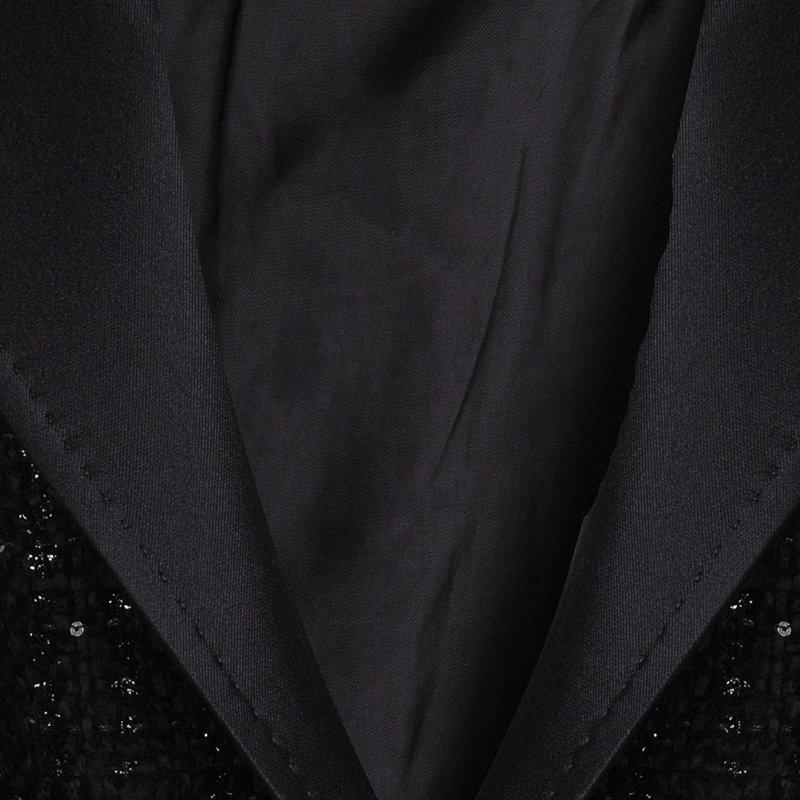 Women's Carolina Herrera Black Sequin Embellished Tweed Blazer M