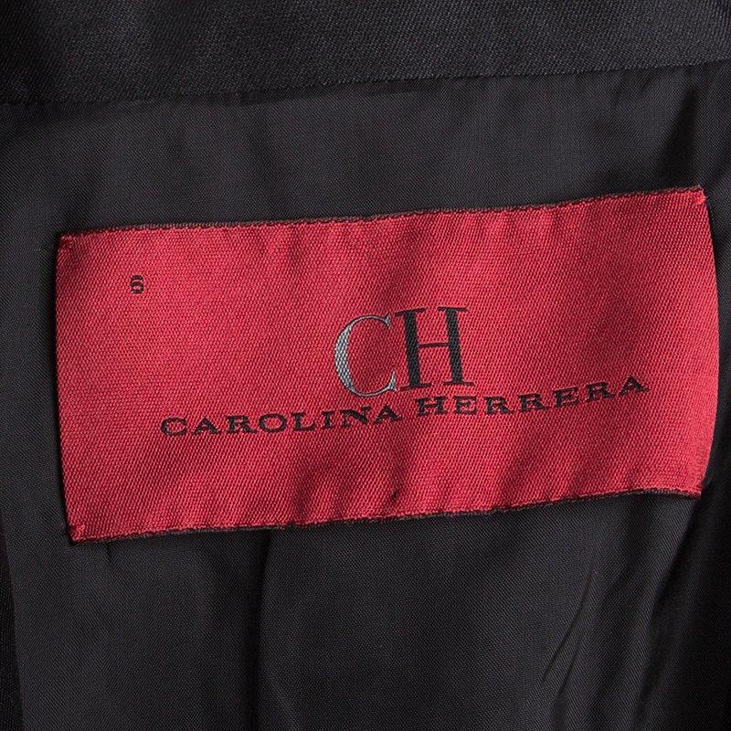 Carolina Herrera Black Sequin Embellished Tweed Blazer M 1