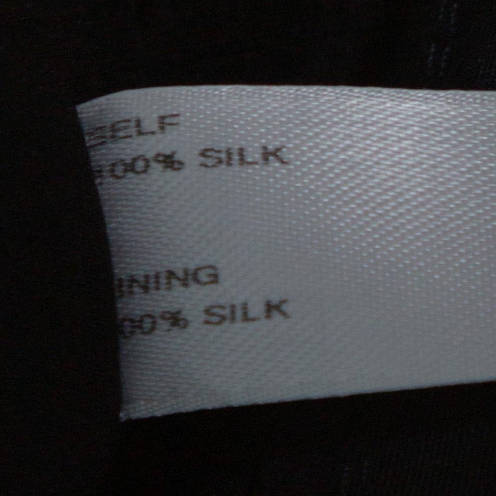 Women's Carolina Herrera Black Silk Fit & Flare Long Skirt L