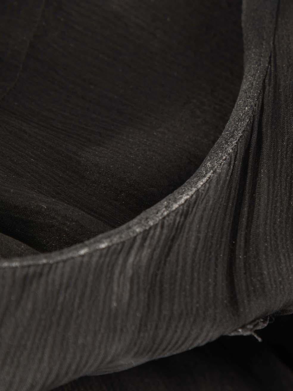 Women's Carolina Herrera Black Silk Ruffled Maxi Dress Size M