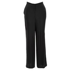 Carolina Herrera Pantalones de seda negra de pierna ancha Talla XS