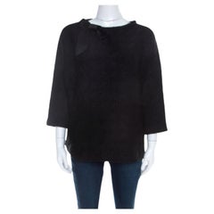 Carolina Herrera Schwarzes Stretch Neopren-Top mit Neckholder und Schleife aus Stretch, L
