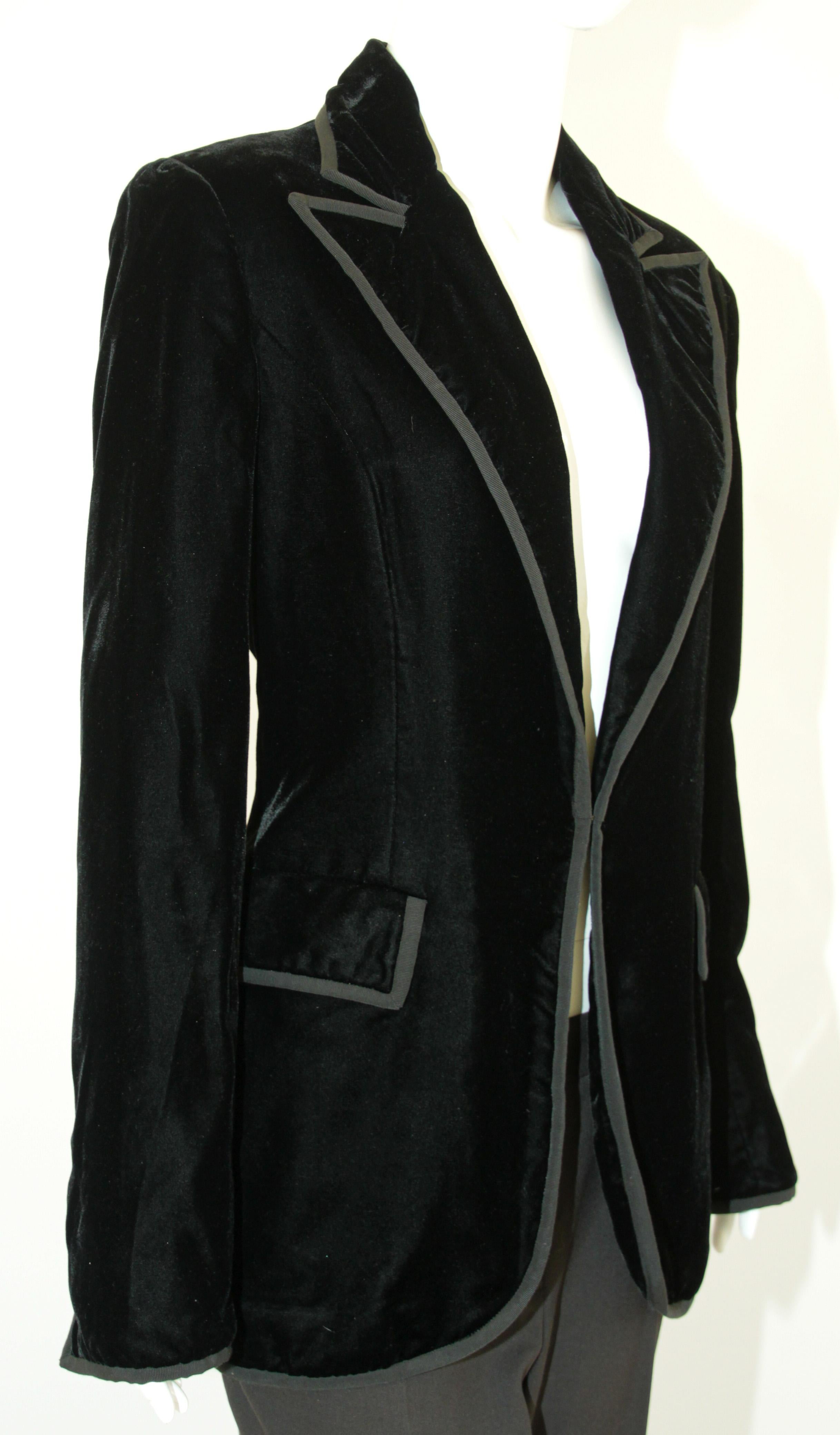 CAROLINA HERRERA - Blazer en velours noir Unisexe en vente