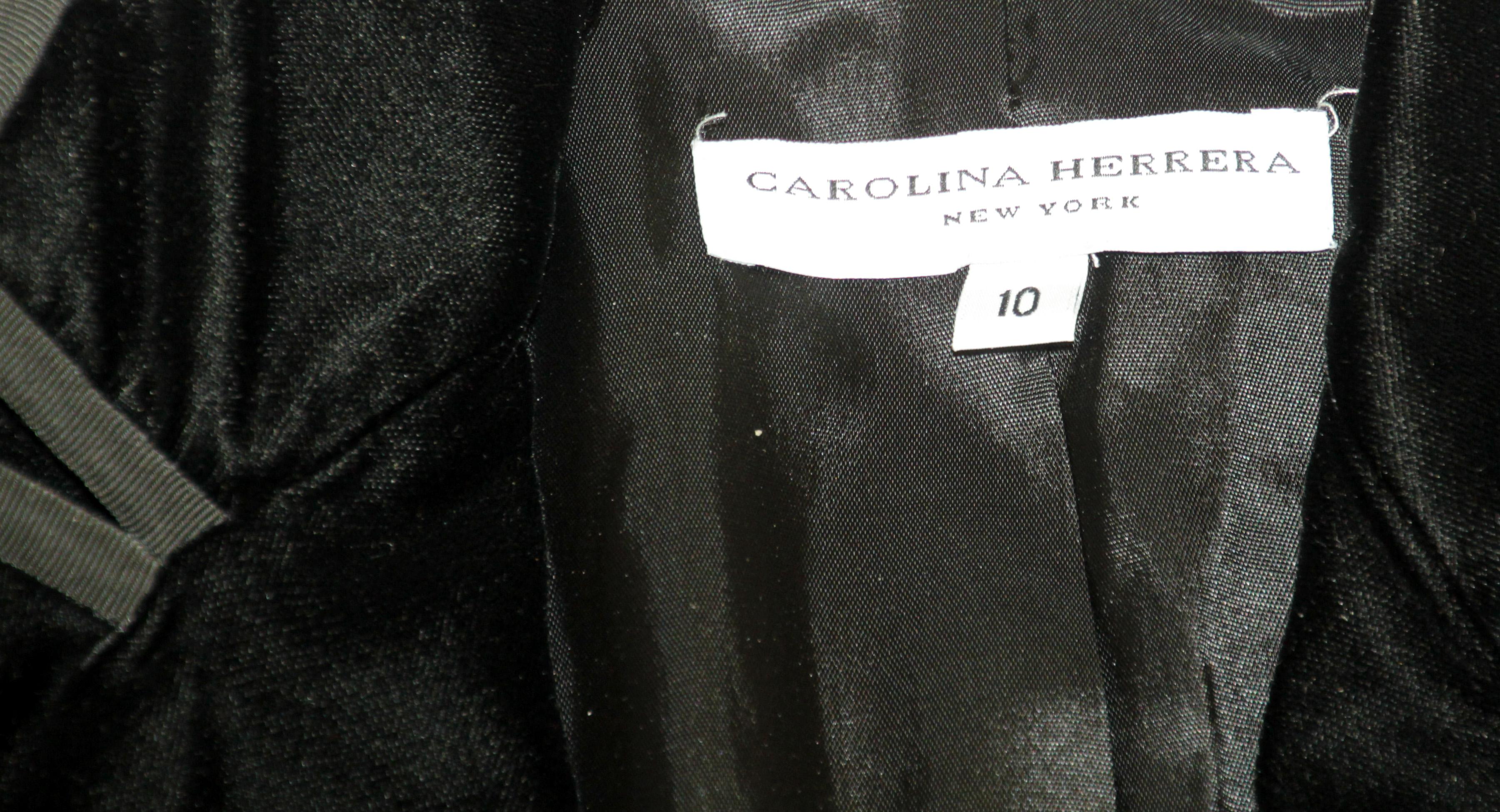 CAROLINA HERRERA Black Velvet Blazer Tuxedo For Sale 3