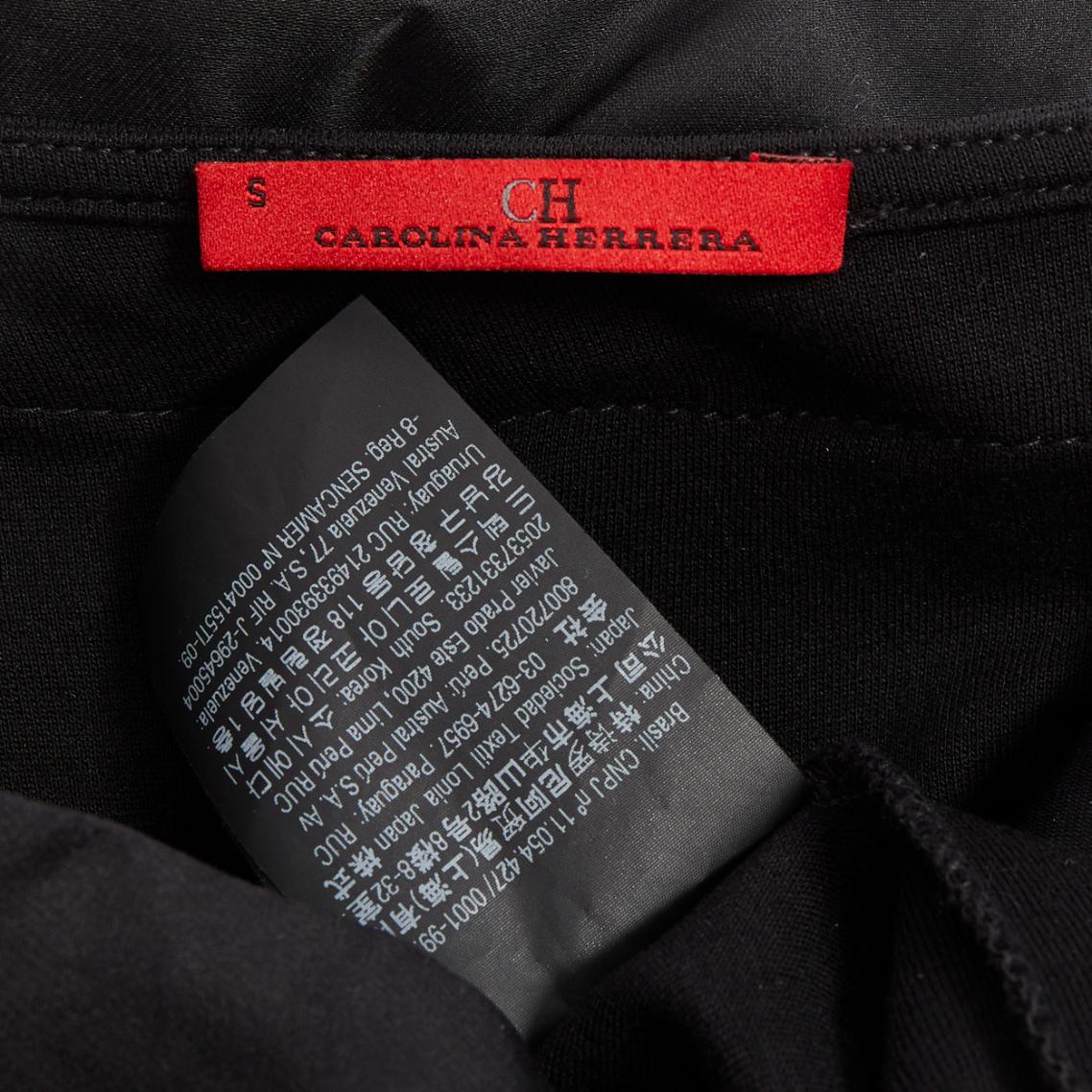 Carolina Herrera canotta asimmetrica con fiocco in seta di viscosa nera S In condizioni ottime in vendita a Hong Kong, NT