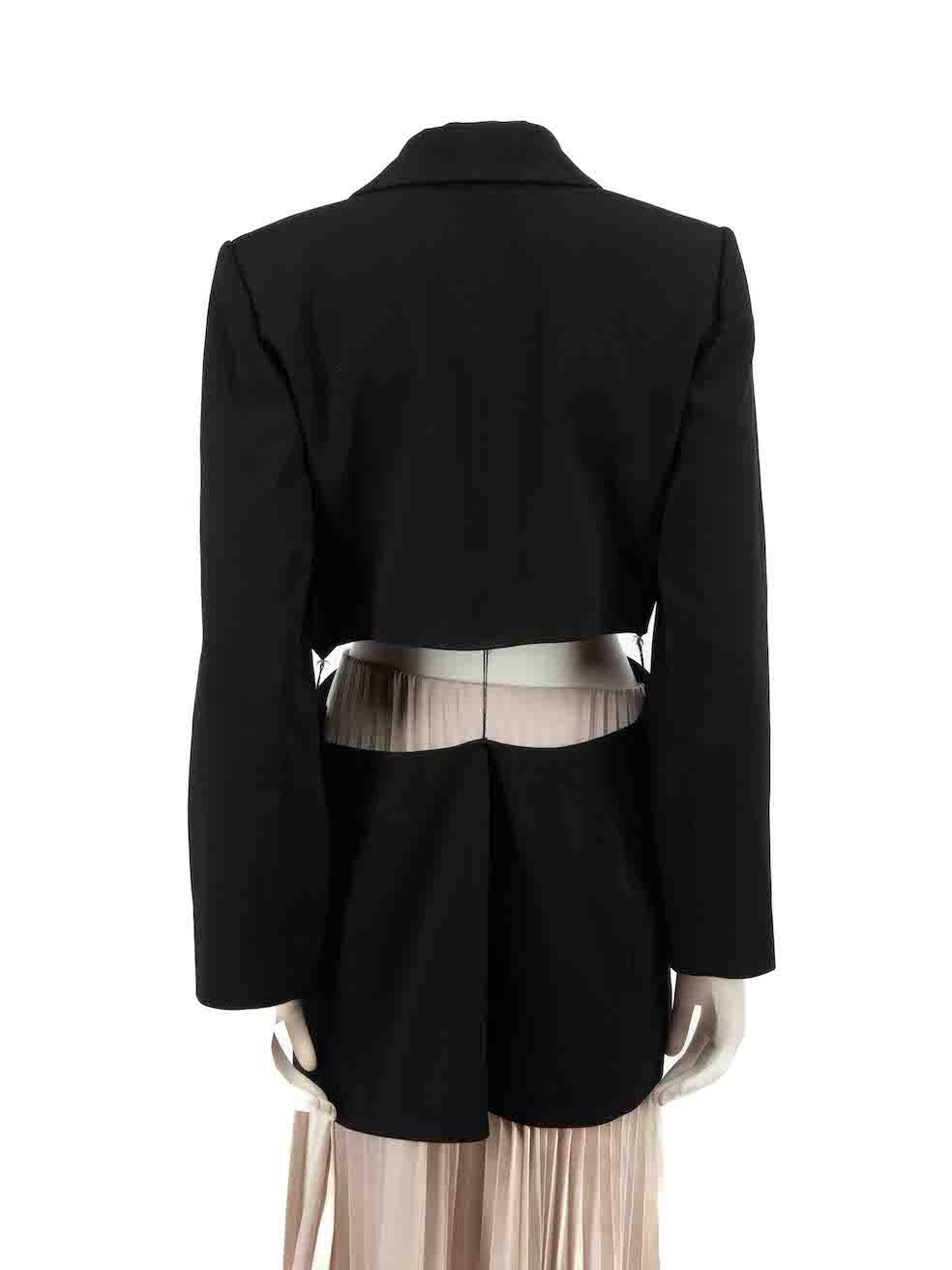 Carolina Herrera Black Waistline Cut-Out Blazer Size XL In Good Condition For Sale In London, GB