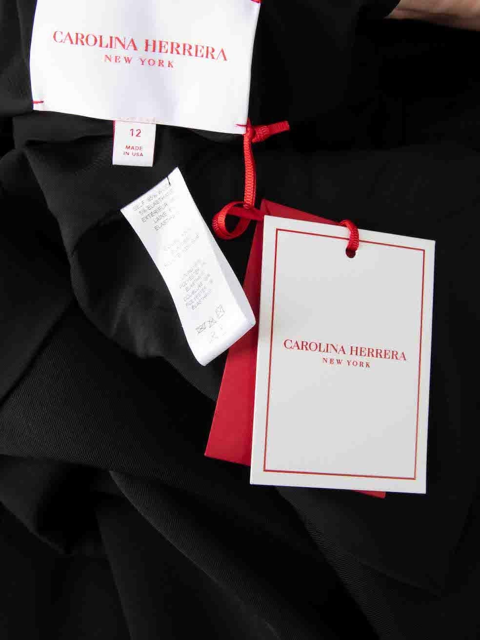 Women's Carolina Herrera Black Wool Satin Lapel Tuxedo Jacket Size XXL For Sale