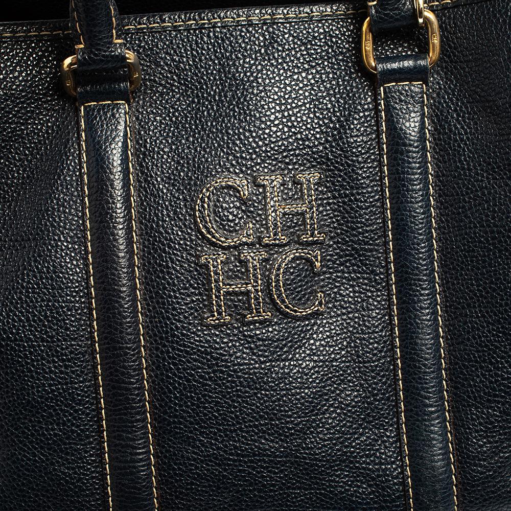 Carolina Herrera Blaues Leder Andy Tote 3