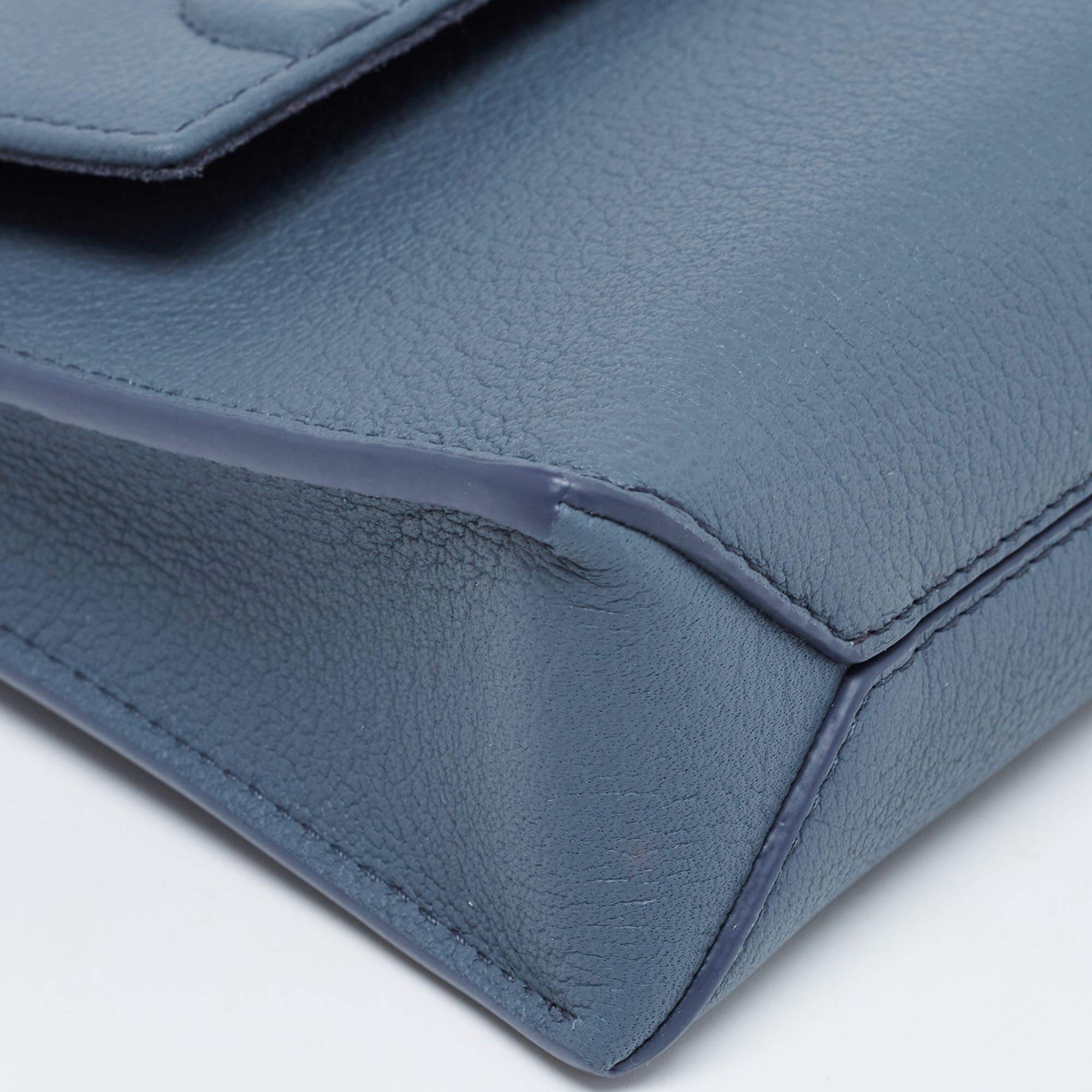 Carolina Herrera Blue Leather Doma Insignia Top Handle Bag 7