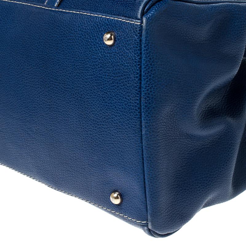 Carolina Herrera Blue Leather Large Matteo Tote 3