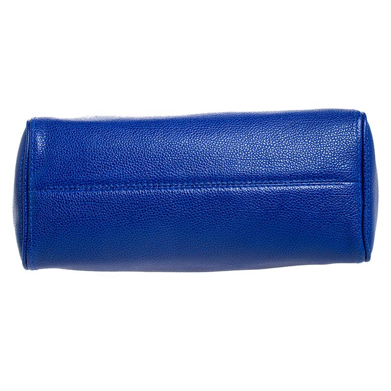 Carolina Herrera Blue Leather Minuetto Flap Top Handle Bag 1
