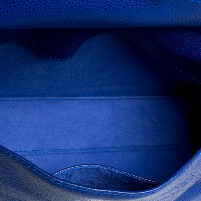 Carolina Herrera Blue Leather Minuetto Flap Top Handle Bag 4