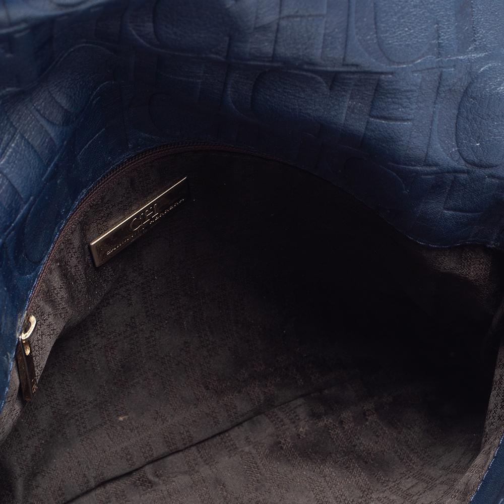 Carolina Herrera Blue Leather New Baltazar Flap Shoulder Bag 3