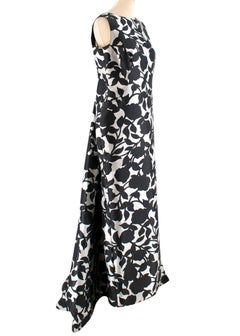 Carolina Herrera Boutique White & Black Floral Gown 12 UK