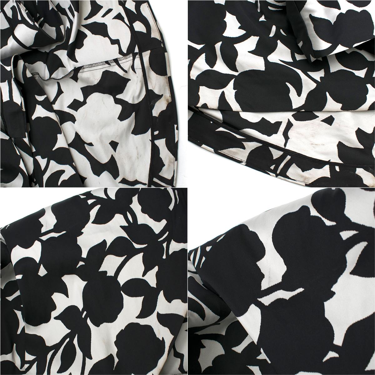 Women's Carolina Herrera Boutique White & Black Floral Gown 12 UK