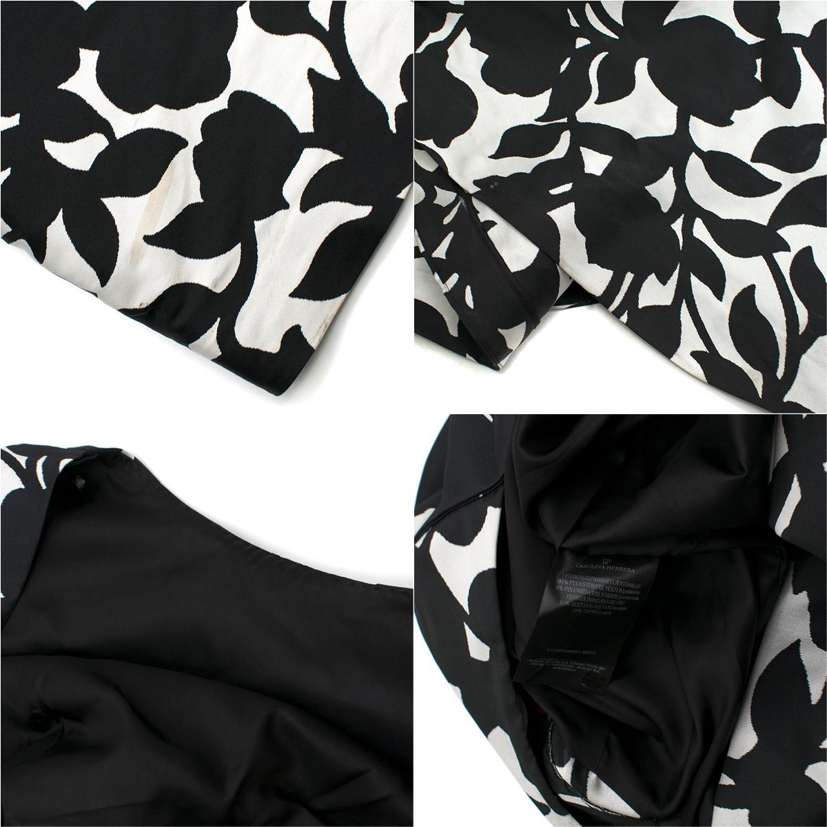 Carolina Herrera Boutique White & Black Floral Gown 12 UK 1