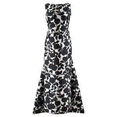 Carolina Herrera Boutique White & Black Floral Gown 12 UK