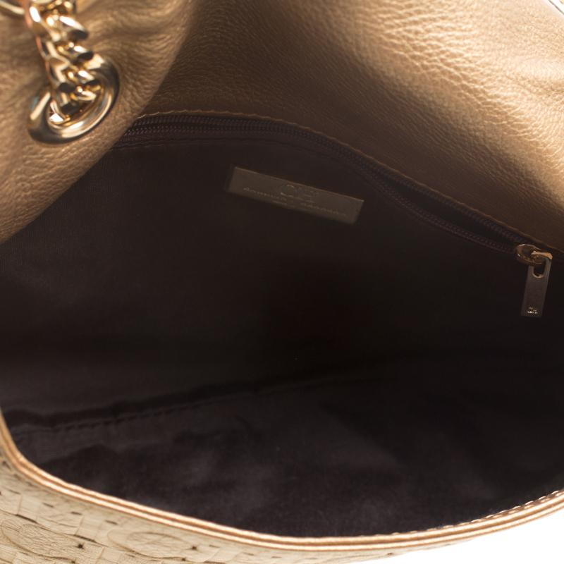 Carolina Herrera Bronze Monogram Leather Audrey Shoulder Bag 1
