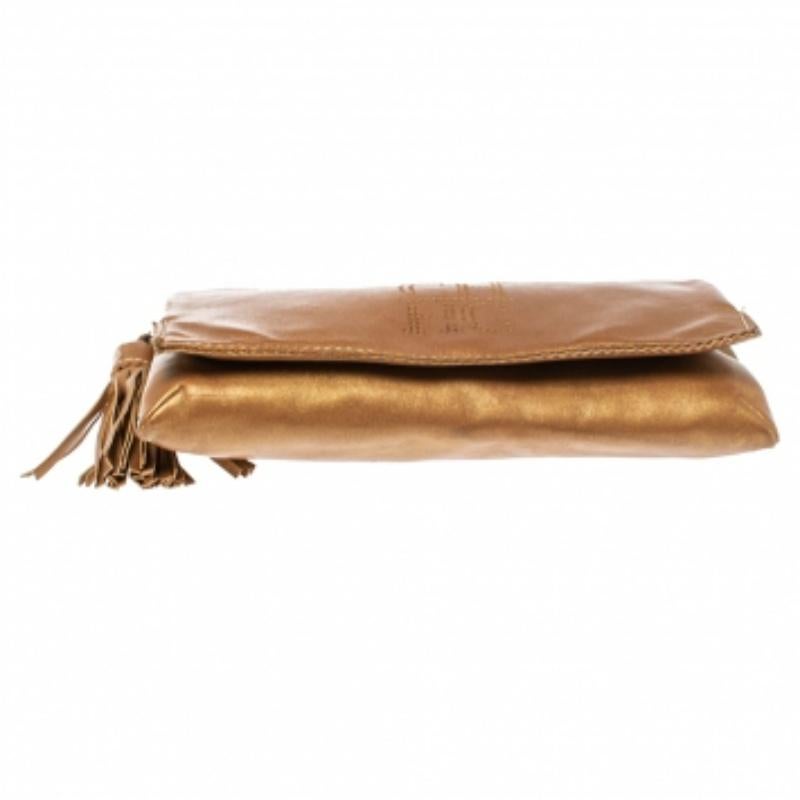 Marrone Carolina Herrera Borsa a tracolla con catena in pelle marrone in vendita