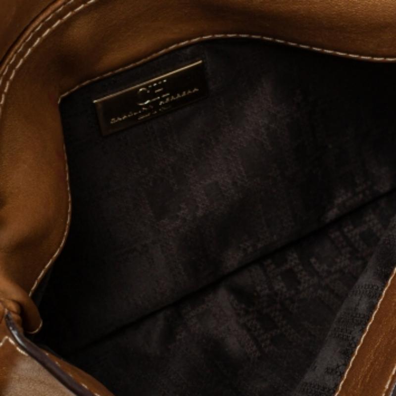 Carolina Herrera Borsa a tracolla con catena in pelle marrone in vendita 1