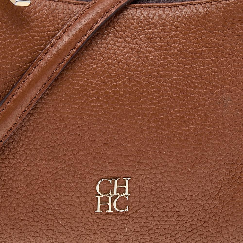 Carolina Herrera Brown Leather Chain Tassel Crossbody Bag 6