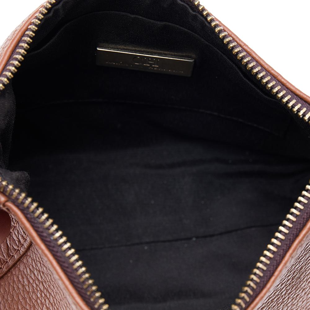 Carolina Herrera Brown Leather Chain Tassel Crossbody Bag 1