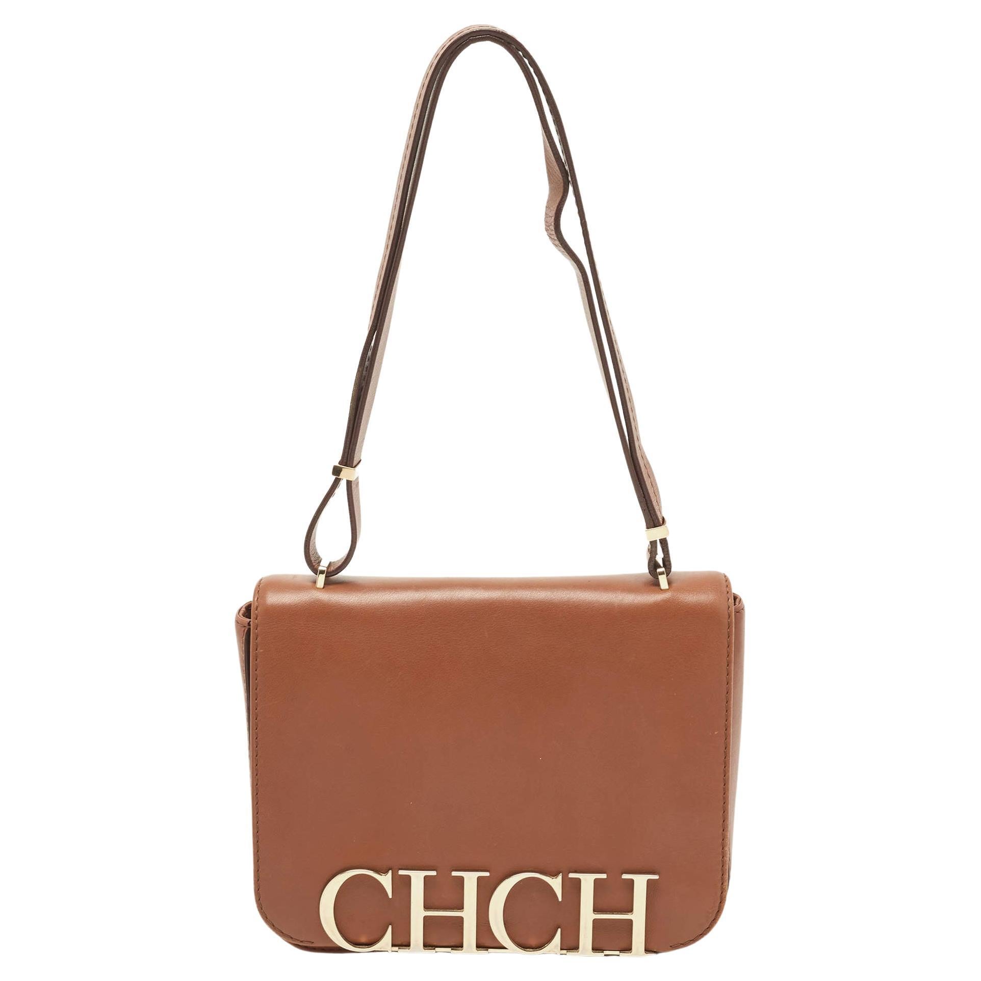 Carolina Herrera Brown Monogram Leather Matryoshka Tote at 1stDibs