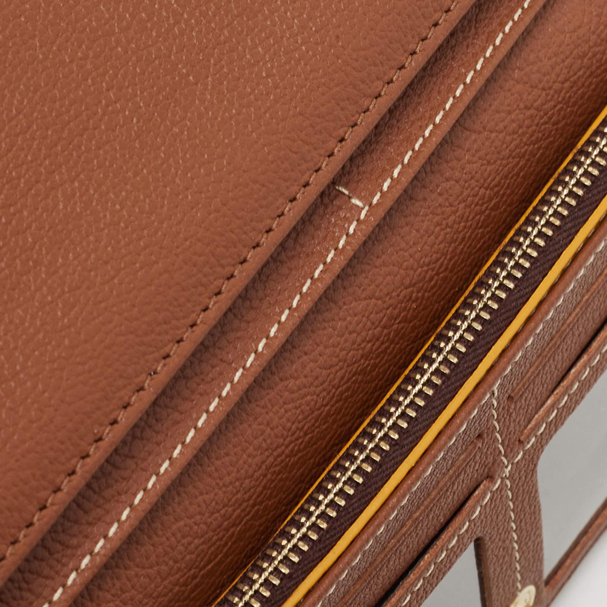 Carolina Herrera Brown Leder Logo Druck Continental Geldbörse (Braun) im Angebot