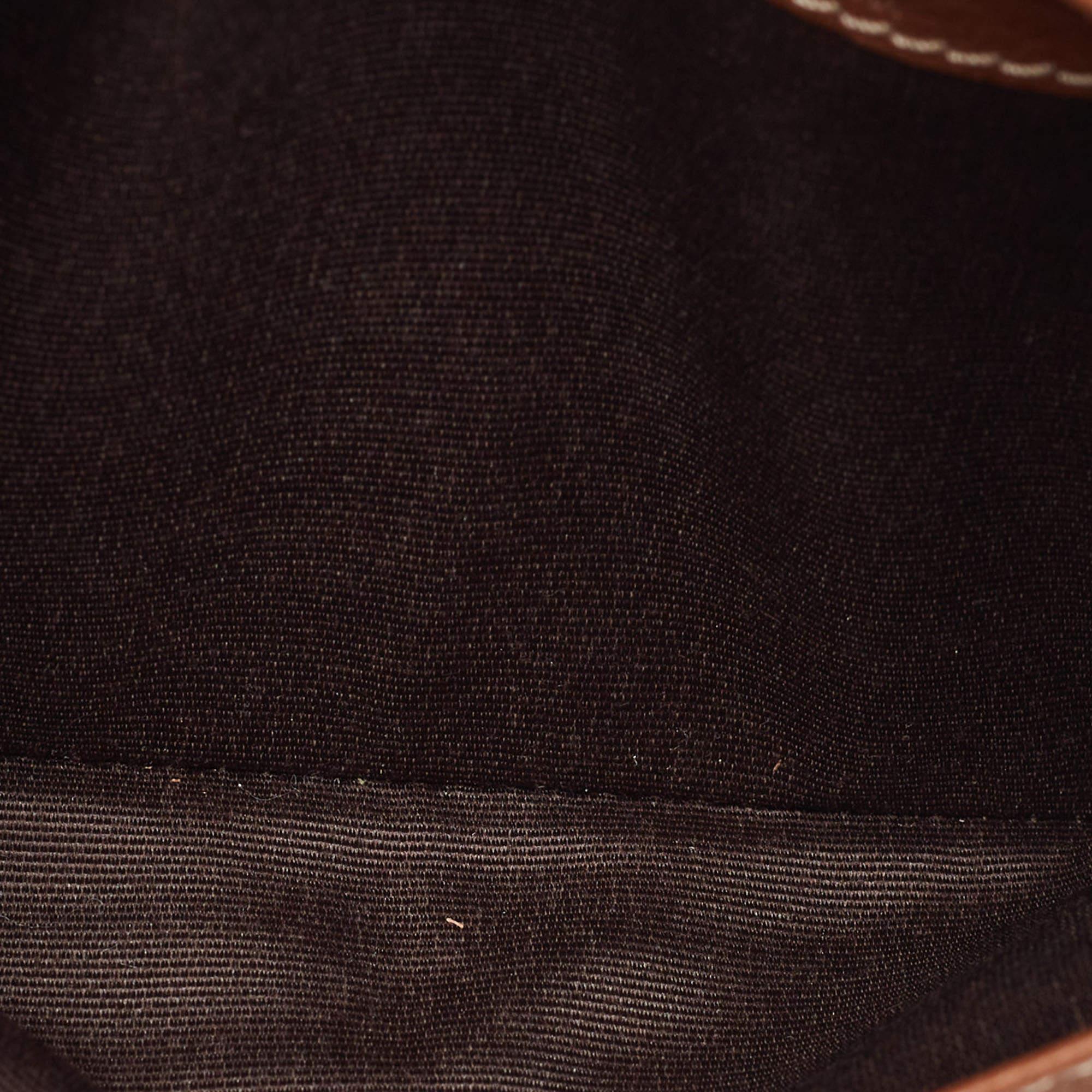 Carolina Herrera Brown Leder Logo Druck Continental Geldbörse im Angebot 3